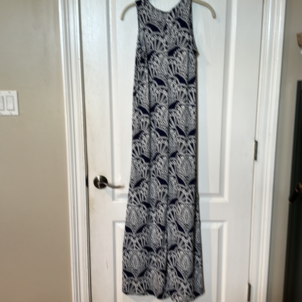Bella Fiore Sz. S blue and white Sleeveless maxi dress, NWOT - Picture 4 of 5